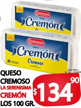 Supermercados Becerra Queso Cremoso La Serenisima Cremón los 100g oferta