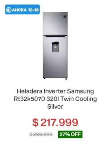 Garbarino Heladera Inverter Samsung RT32K5070 3201 Twin Cooling silver oferta