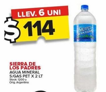 Carrefour Maxi Agua mineral sierra de los padres sin gas x 2l oferta