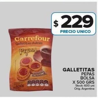 Carrefour Maxi Galletas pepas bolsa x 500g oferta