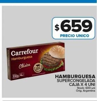 Carrefour Maxi Hamburguesa carrefour supercongelada caja x 4uni oferta