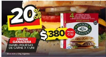 Carrefour Maxi Hamburguesas union ganadera x 4un oferta