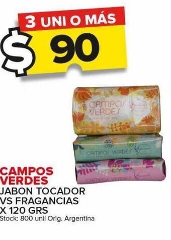Carrefour Maxi Jabón de tocador campos verdes vs fragancias x 120g oferta