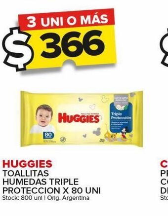 Carrefour Maxi Toallitas húmedas para bebé huggies triple protección 80uni oferta