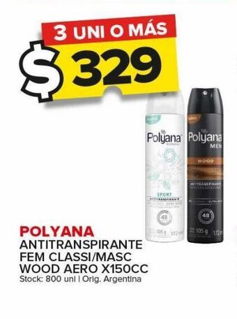 Carrefour Maxi Antitranspirante polyana fem class/ masc wood aero x150cc oferta