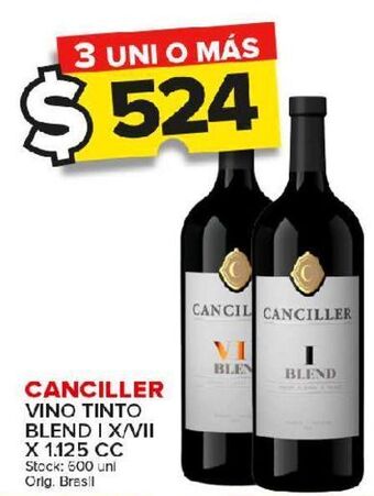 Carrefour Maxi Vino tinto canciller x 1.125cc oferta