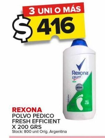 Carrefour Maxi Polvo pedico rexona fresh efficient 200g oferta