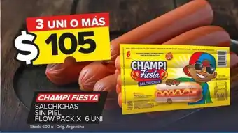 Carrefour Maxi Salchichas champi fiesta sin piel x 6 uni oferta