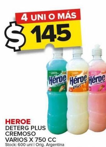 Carrefour Maxi Detergente heroe plus cremoso x 750cc oferta