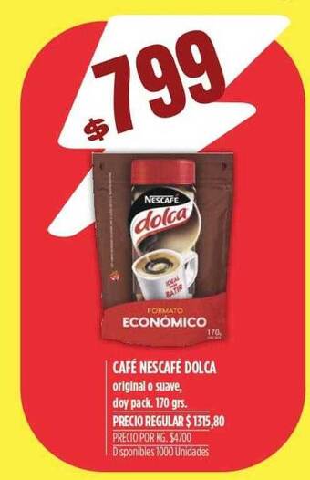 Supermercados Vea Café nescafé dolca oferta