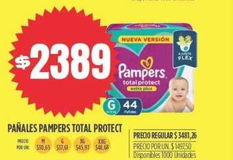 Supermercados Vea Pañales pampers total protect oferta