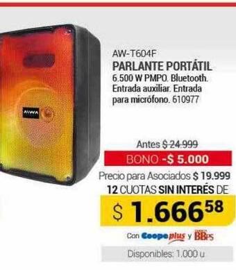 Cooperativa Obrera Parlante portátil oferta