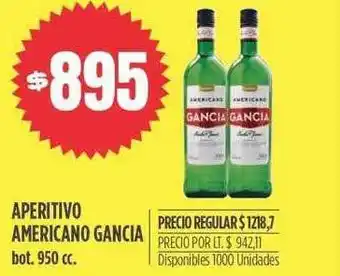 Supermercados Vea Aperitivo americano gancia oferta
