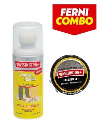 Ferniplast Pomada calzado negra en lata 30g + pomada líquida incolora 60cm wassington oferta