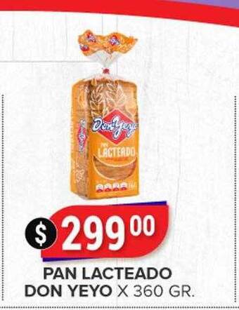 Supermercados Mayor Pan lacteado don yeyo oferta