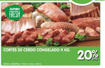 Jumbo Cortes de cerdo congelado oferta