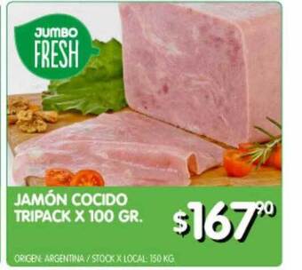 Jumbo Jamón cocido tripack oferta