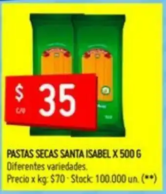 Changomas Pastas Secas Santa Isabel x 500g oferta