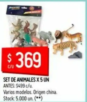 Changomas Set De Animales x 5un oferta