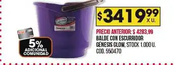 Coto Balde con escurridor génesis glow oferta