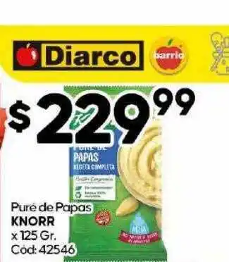 Diarco Pure de papas knorr oferta