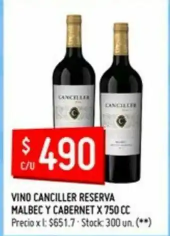 Changomas Vino Canciller Reserva Malbec Y Cabernet x 750cc oferta