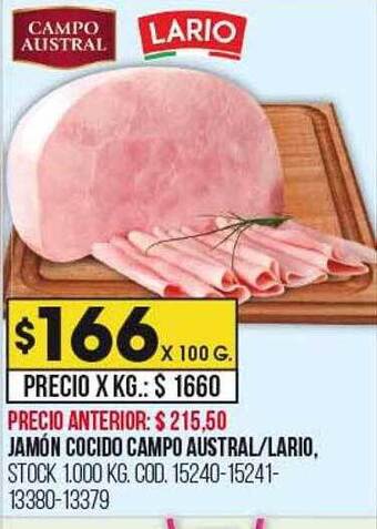 Coto Jamón cocido campo austral lario oferta