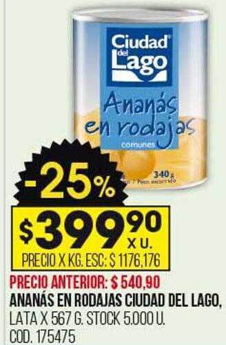 Coto Ananás en rodajas ciudad del lago oferta