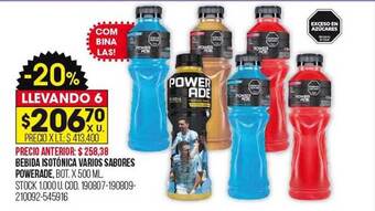 Coto Bebida isotónica varios sabores powerade oferta