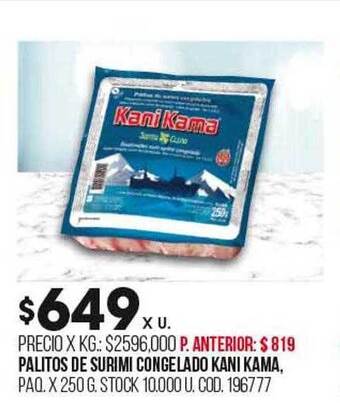 Coto Palitos de surimi congelado kani kama oferta