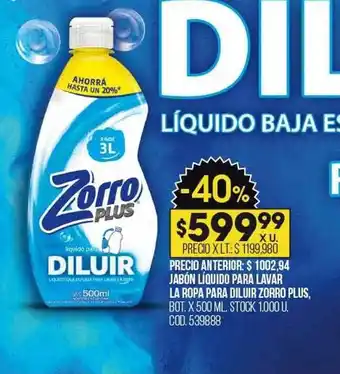 Coto Jabón líquido para lavar la ropa para diluir zorro plus oferta
