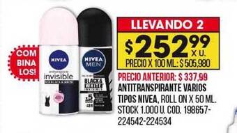Coto Antitranspirante varios tipos nivea oferta