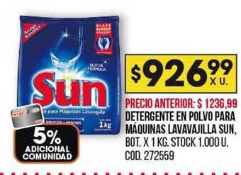 Coto Detergente en polvo para máquinas lavavajilla sun oferta