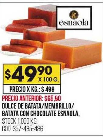 Coto Dulce de batata membrillo batata con chocolate esnaola oferta