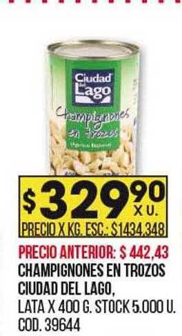 Coto Champignones en trozos ciudad del lago oferta