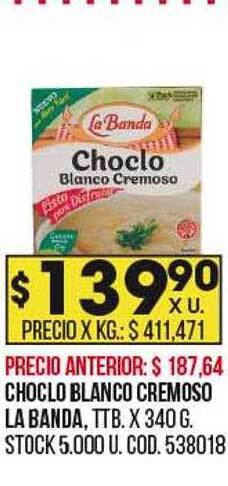 Coto Choclo blanco cremoso la banda oferta