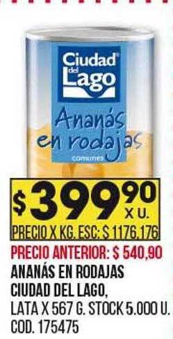 Coto Ananás en rodajas ciudad del lago oferta