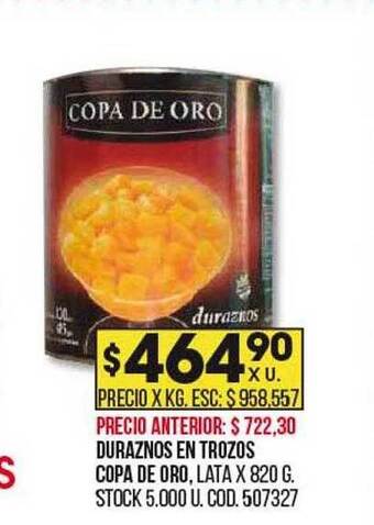 Coto Duraznos en trozos copa de oro oferta
