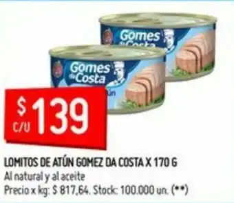 Lomitos De Atún Gomez Da Costa x 170g