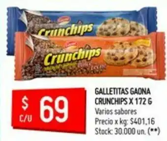 Changomas Galletitas Gaona Crunchips x 172g oferta