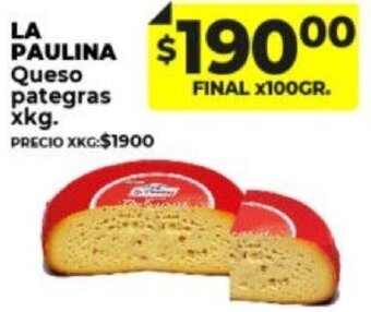 Supermayorista Vital La Paulina Queso Pategras oferta