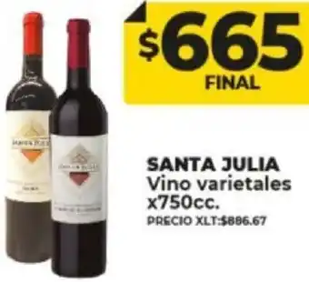 Supermayorista Vital Santa Julia Vino Varietales 750cc oferta