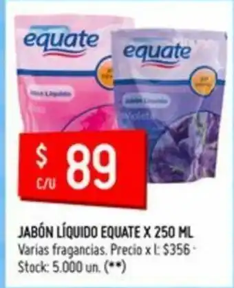 Changomas Jabón Liquido Equate x 250ml oferta