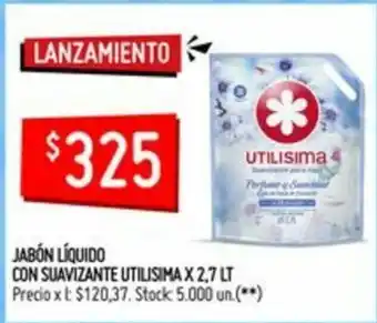 Changomas Utilisima Jabón Líquido Con Suavizante x2,7Lt oferta
