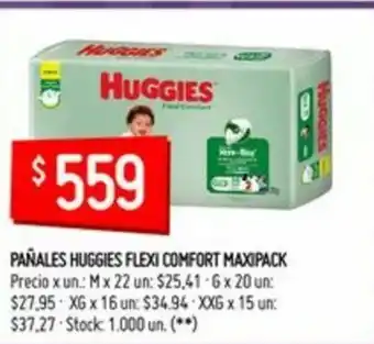 Changomas Huggies Pañales Flexi Comfort Maxipack oferta