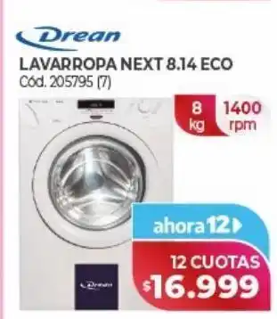 Naldo Lombardi Lavarropas drean next 8.14 eco oferta