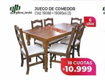 Naldo Lombardi Juego de comedor gjb 6 sillas oferta