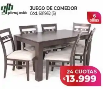 Naldo Lombardi Juego de comedor gjb 6 sillas oferta