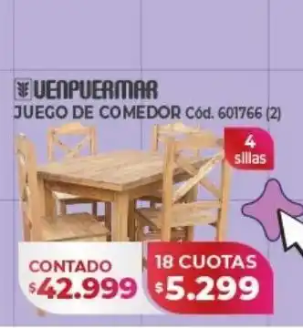 Naldo Lombardi Juego de comedor venpuermar 4 sillas oferta