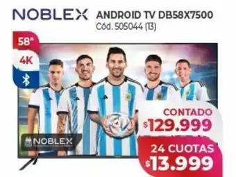 Naldo Lombardi Noblex 58" android tv db58x7500 oferta
